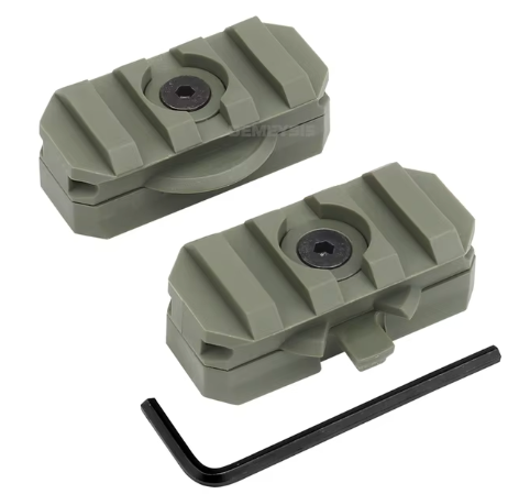 Tactical Helmet Side Rail Adapter Adjustable 360 Degrees 19mm - Green