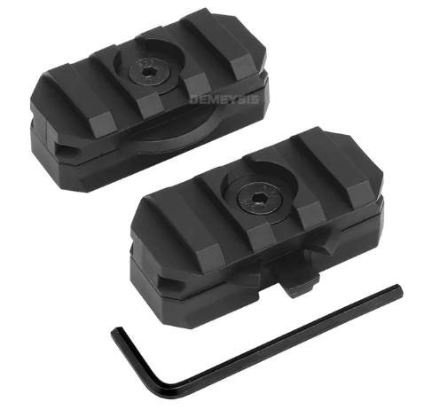 Tactical Helmet Side Rail Adapter Adjustable 360 Degrees 19mm - Black